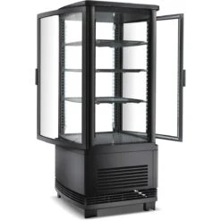 Countertop Display Fridge 98 Litres 4 Shelves Black 2 Curved Doors Front & Back | Adexa CL98RB