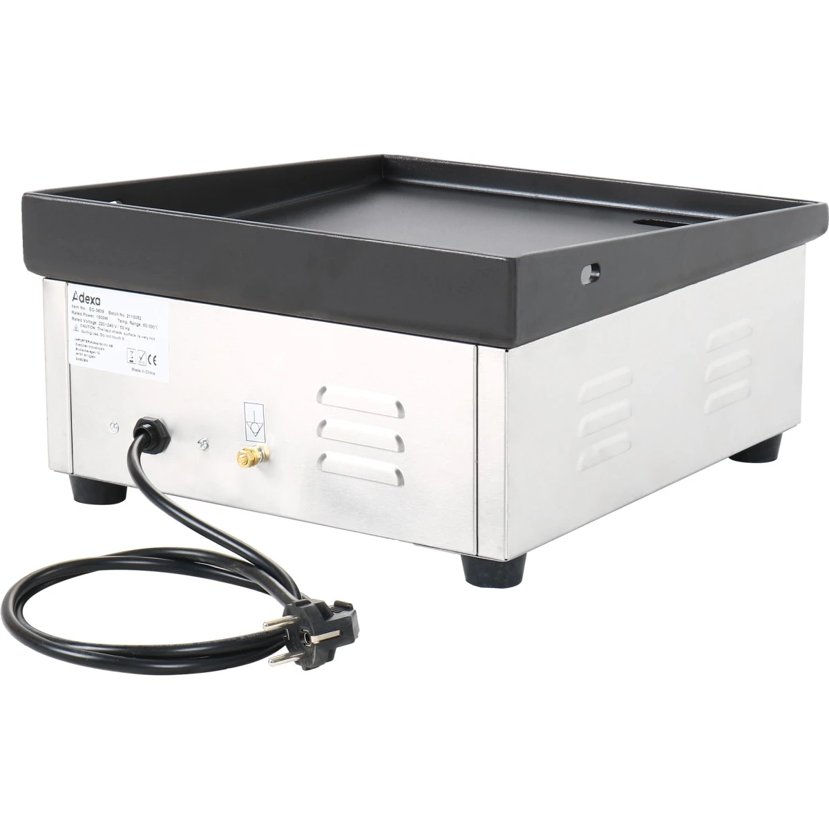 Commercial Griddle Smooth 360x380mm Enamelled Plate 1.5kW Electric | Adexa EG3638 4 Commercial Griddle Smooth 360x380mm Enamelled Plate 1.5kW Electric | Adexa EG3638 - Image 4