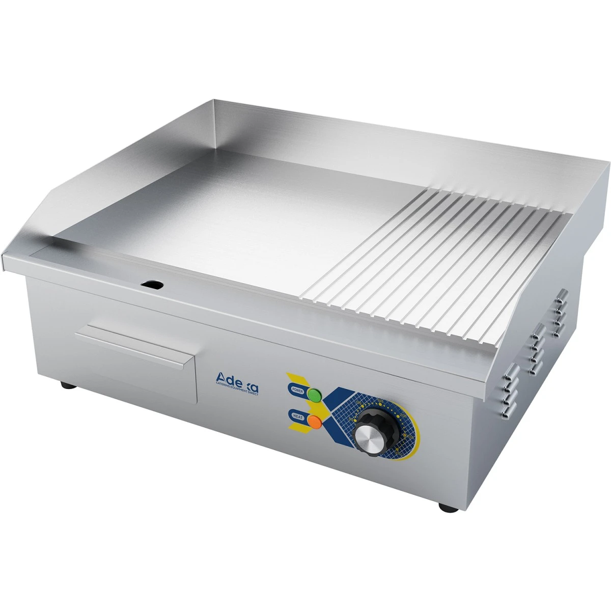 Commercial Griddle Smooth/Ribbed 550x420x240mm 3kW Electric | Adexa EG8182 2 Commercial Griddle Smooth/Ribbed 550x420x240mm 3kW Electric | Adexa EG8182 - Image 2