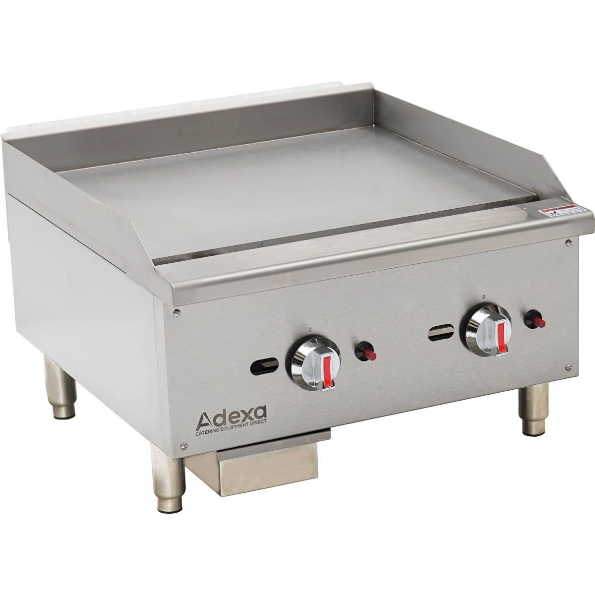 Premium Commercial Gas Griddle Smooth Plate 2 Burners 15kW Countertop | Adexa EGG24S 1 Premium Commercial Gas Griddle Smooth Plate 2 Burners 15kW Countertop | Adexa EGG24S