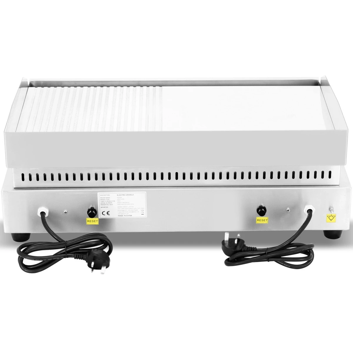 Commercial Griddle Smooth/Ribbed 720x460x240mm Chromed Plate 4.4kW Electric | Adexa EGN750D2 5 Commercial Griddle Smooth/Ribbed 720x460x240mm Chromed Plate 4.4kW Electric | Adexa EGN750D2 - Image 5