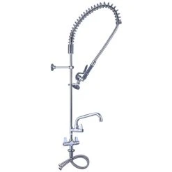 Pre Rinse Spray Unit With Swing Faucet Deck Mount Double Inlet Height 1000mm Stainless Steel | Adexa EQ2801A12