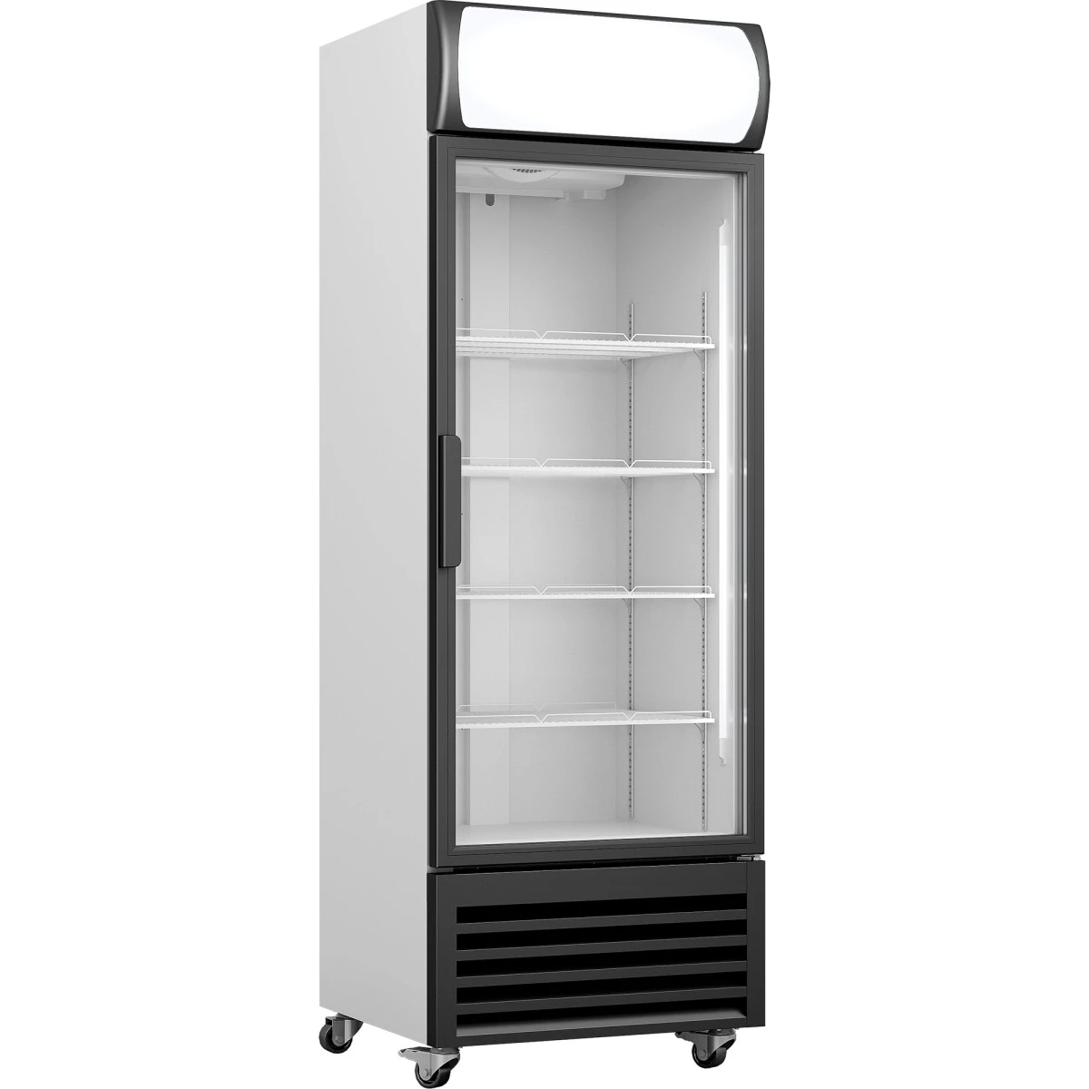 Commercial Single Bottle Cooler Upright 370 Litres Fan Assisted Cooling Hinged Glass Door Black&White | Adexa GDR333 1 Commercial Single Bottle Cooler Upright 370 Litres Fan Assisted Cooling Hinged Glass Door Black&White | Adexa GDR333