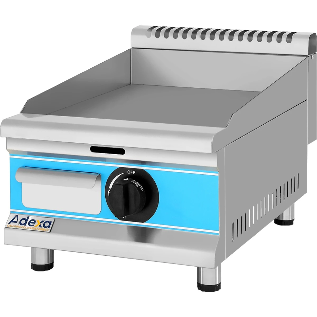 Commercial Gas Griddle Smooth Plate 1 Zone 3kW Countertop | Adexa GG360 1 Commercial Gas Griddle Smooth Plate 1 Zone 3kW Countertop | Adexa GG360