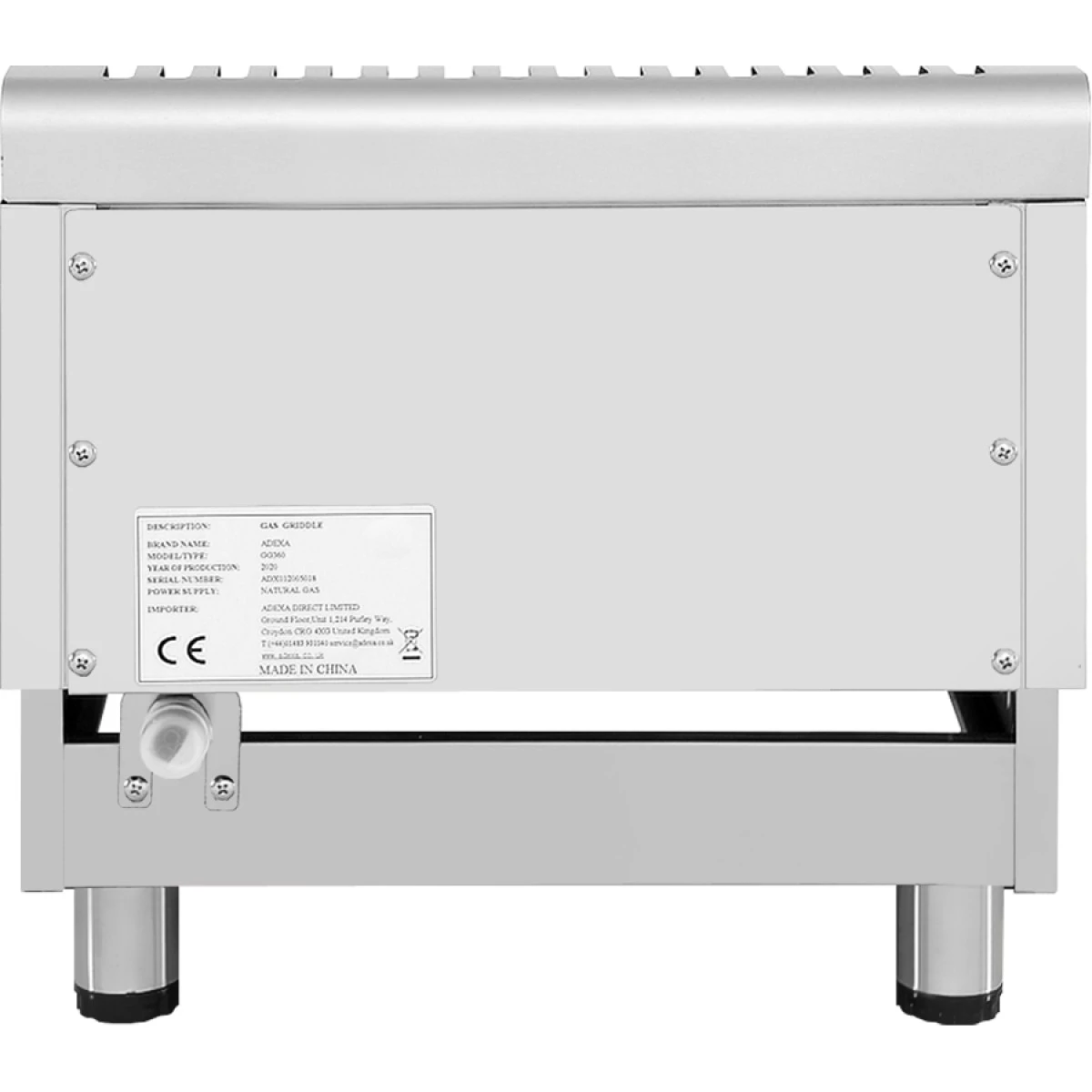 Commercial Gas Griddle Smooth Plate 1 Zone 3kW Countertop | Adexa GG360 4 Commercial Gas Griddle Smooth Plate 1 Zone 3kW Countertop | Adexa GG360 - Image 4