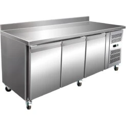 Professional Refrigerated Counter With Upstand 3 Doors Depth 600mm | Adexa RS32V