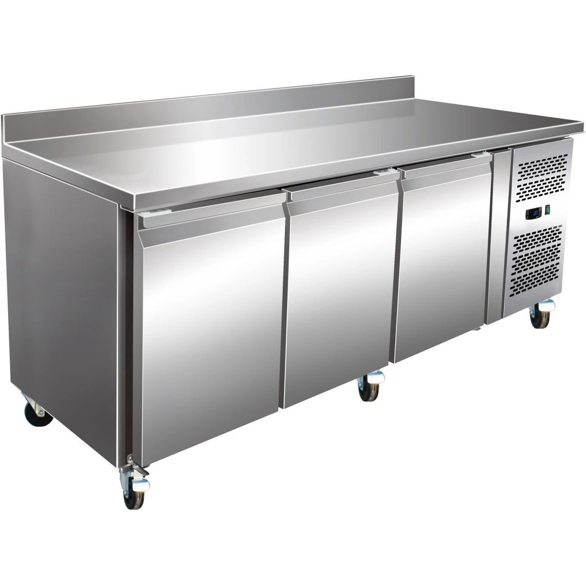 Commercial Refrigerated Counter With Upstand 3 Doors Depth 700mm | Adexa RG32V 1 Commercial Refrigerated Counter With Upstand 3 Doors Depth 700mm | Adexa RG32V