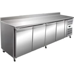 Commercial Refrigerated Counter With Upstand 4 Doors Depth 600mm | Adexa RS42V