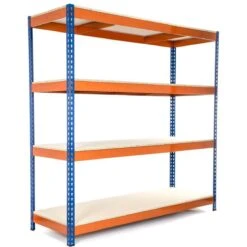 Industrial Shelving Unit Heavy Duty 1500x600x1800mm 4 Shelves 500 Kg/shelf Powder Coated Steel | Adexa H15060