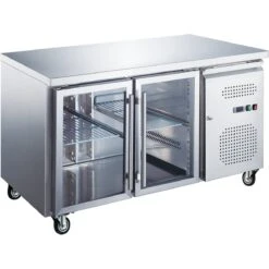 Commercial Refrigerated Counter 2 Glass Doors Depth 700mm | Adexa RG21VGLASS