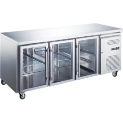 Commercial Refrigerated Counter 3 Glass Doors Depth 600mm | Adexa RS31VG