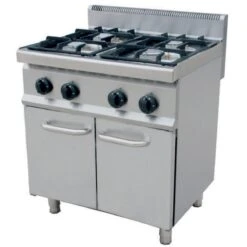Professional Gas Cooker On Cabinet Base 4 Burners 20kW | Adexa THG7F4PW