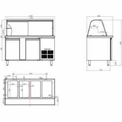 Refrigerated Counter With Display 4xGN1/1 | Adexa THSAI158S -Kitchen Pro Shop THSAI158 1 1200x1200 1