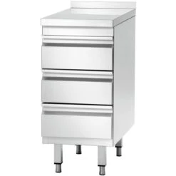 Commercial Drawer Cabinet Stainless Steel 3 Drawers Upstand Width 500mm Depth 700mm | Adexa THSS3R57A
