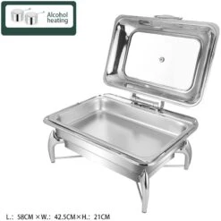 Chafing Dish Glass Lid Stainless Steel 7 Litres GN1/1 | Adexa VICLH2103 8 Chafing Dish Glass Lid Stainless Steel 7 Litres GN1/1 | Adexa VICLH2103 -Kitchen Pro Shop VICLH2103 2 1200x1200 1