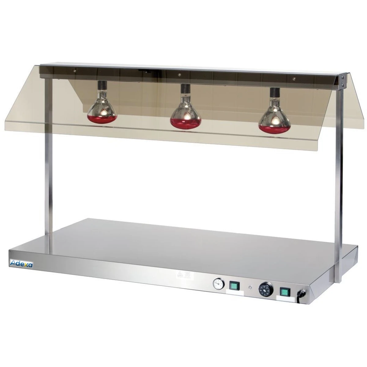 Buffet Food Warmer With Gantry Stainless Steel 3 Infrared Lamps Sneeze Guards 3xGN1/1 | Adexa WM3F 1 Buffet Food Warmer With Gantry Stainless Steel 3 Infrared Lamps Sneeze Guards 3xGN1/1 | Adexa WM3F